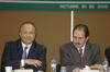 El Lic. Eduardo Romero Ramos y el Diputado Presidente de la Comisión de la Función Pública, Lic. Benjamín González Roaro